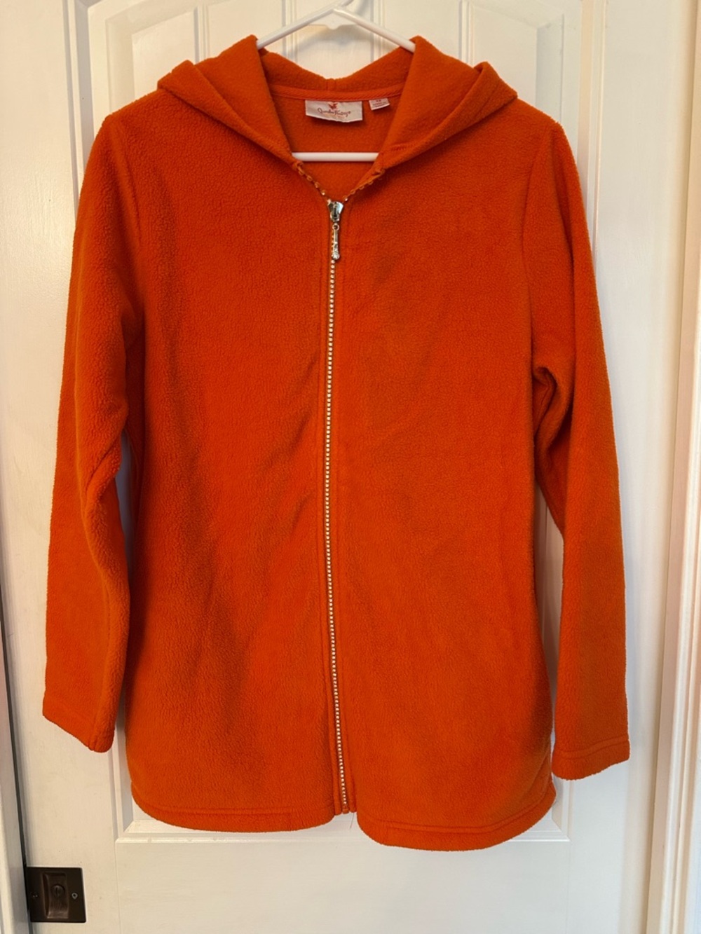 Orange Hooded Fleece Jacket for adults by Quacker Factory